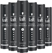 Taft Power Invisible Hairspray - Haarstyling - Haarspray - Haarlak - Alle Haartypes - Voordeelverpakking - 6x 250 ml