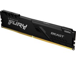 Beest 16 GB 3600 MHz DDR4 CL18 Desktop Geheugen Enkele Stick - Zwart - van KF436C18BB/16 FURY