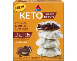 Atkins | Keto | Cookies & Crème Clusters | 8 x 26 gram