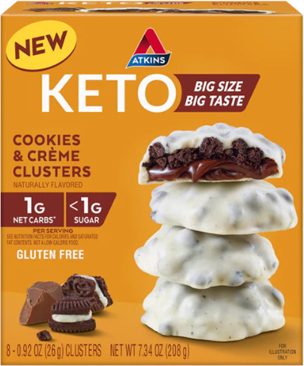 Atkins | Keto | Cookies & Crème Clusters | 8 x 26 gram