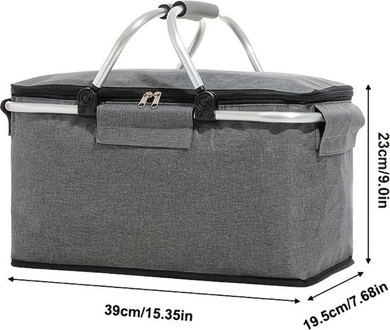 Nivard Panier pique-nique - Paniers pique-nique - Piknik - Pick Nick - Sac pique-nique - Panier - Boîte à lunch - Été - Zwart