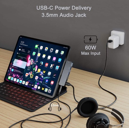 BSEED DIY 1/2 Satelite met USB Ethernet-stopcontact zwarte laadaansluiting