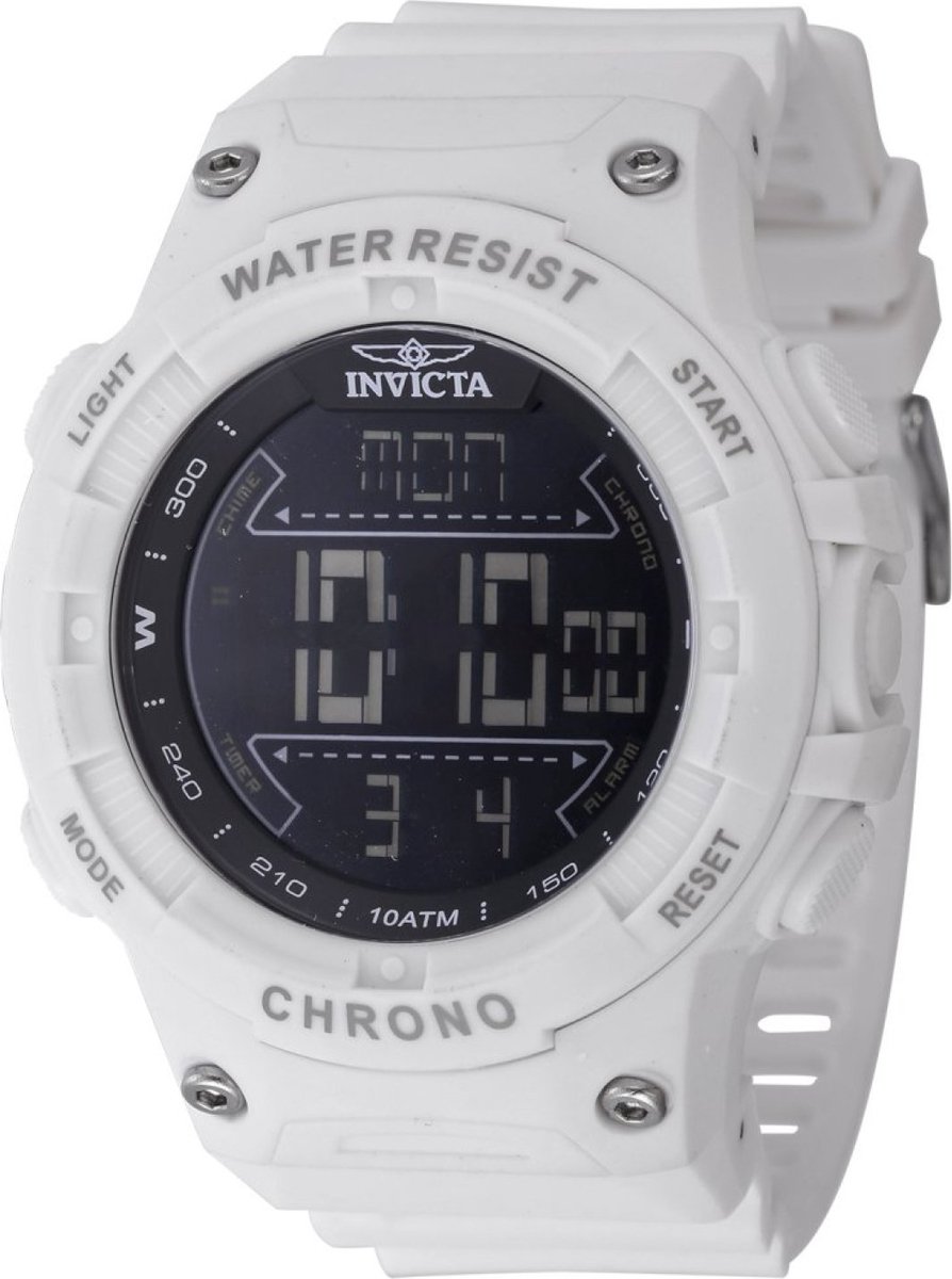 Invicta Racing Digital 47524 Heren Horloge - Waterdicht - Digtaal - Quartz Uurwerk - Plastic met zwarte Wijzerplaat - 52mm