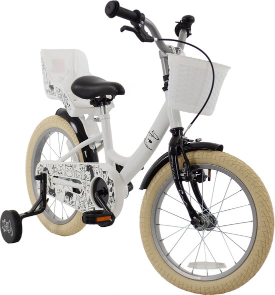 2Cycle Cat Kinderfiets - 16 inch fiets - Meisjesfiets - Zwart-Wit van 2Cycle — afbeelding 2