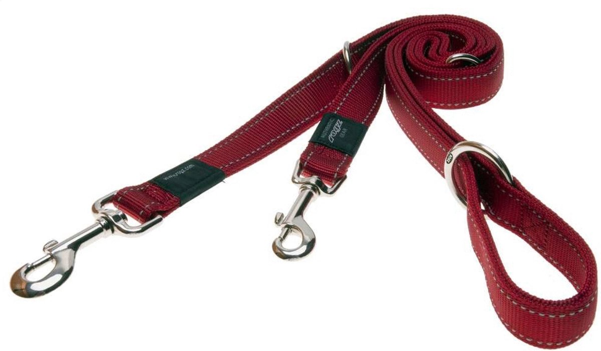 Rogz Utility Multilijn - Hondenriem - 180x2 cm Rood L