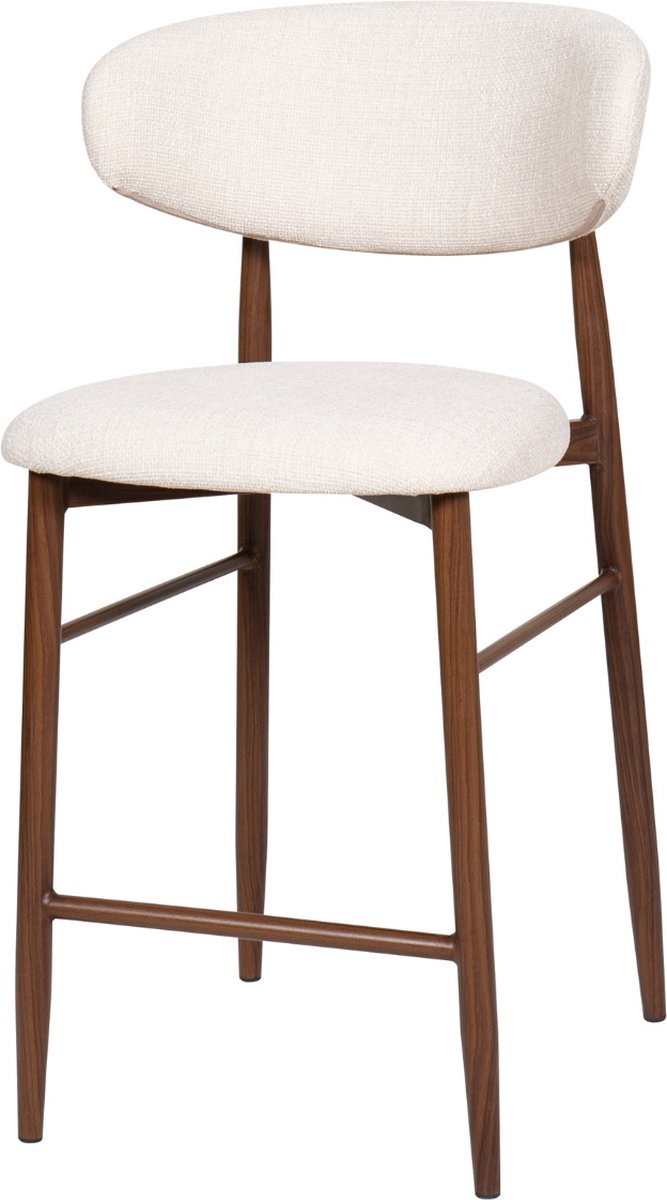 Giga Meubel Barstoel Alexia - Beige/Walnoot - Set van 2