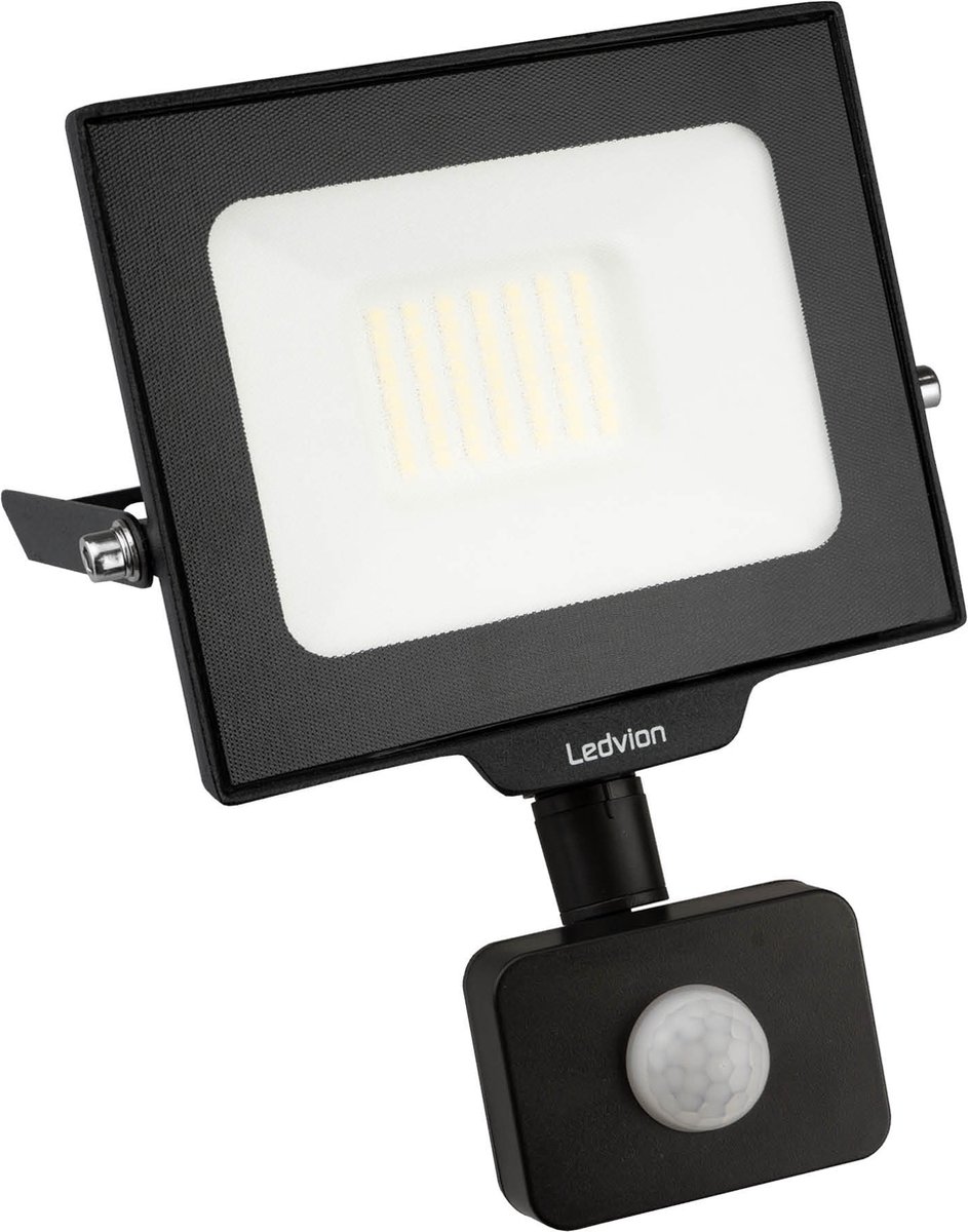 Ledvion - LED Breedstraler met Bewegingssensor - 30W - 6000K - 3600L - IP44