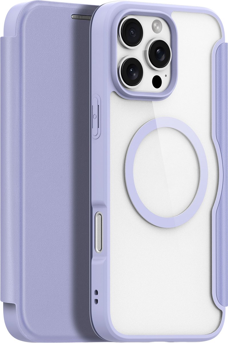 Dux Ducis - Hoes geschikt voor Apple iPhone 16 Pro - Geschikt voor Magsafe - Book Case - Paars