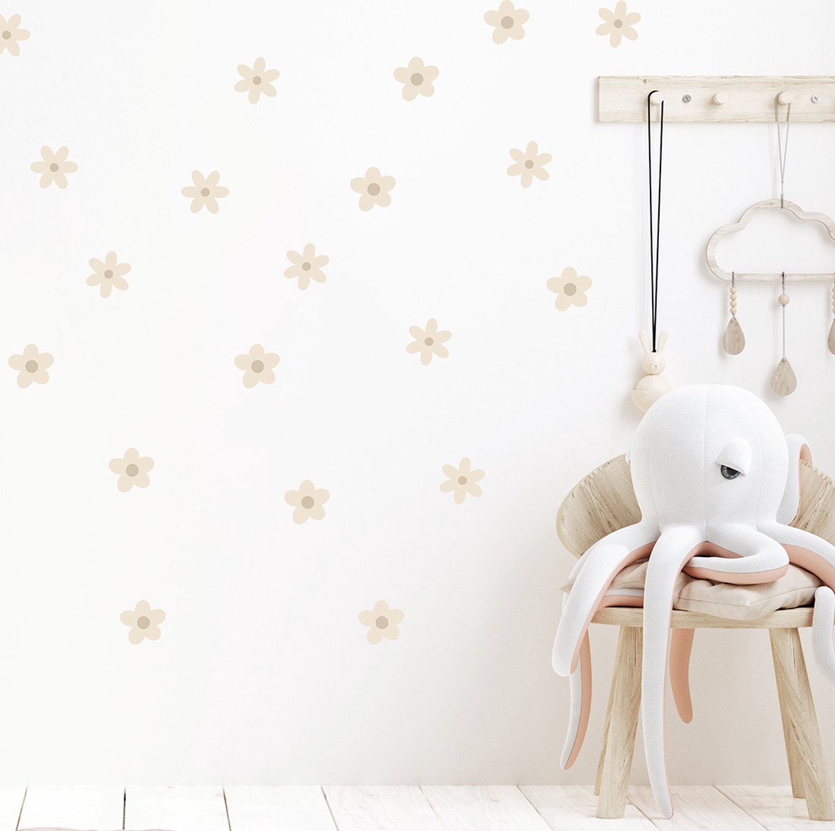 Muurstickers - Daisies I - beige Daisies I