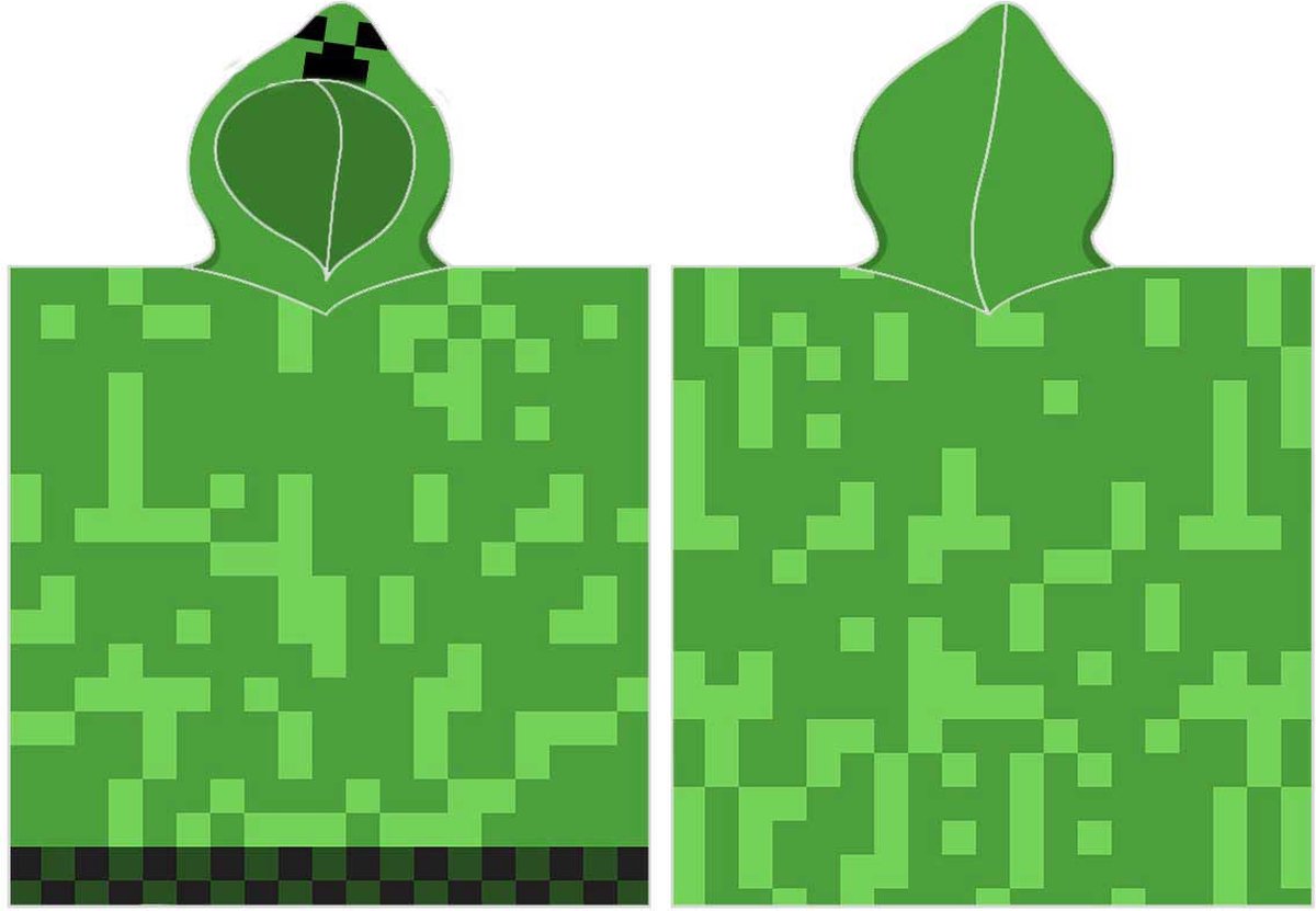 Minecraft poncho blocks 55 x 110 cm