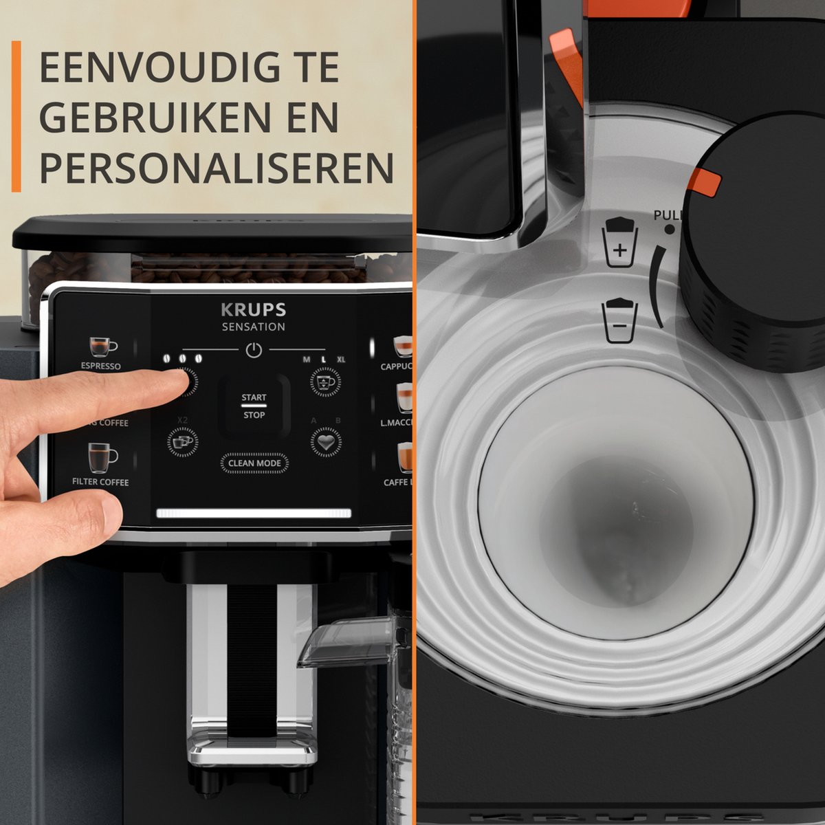 KRUPS EA912B Sensation Milk M90 Volautomatische espressomachine Zwart — afbeelding 3