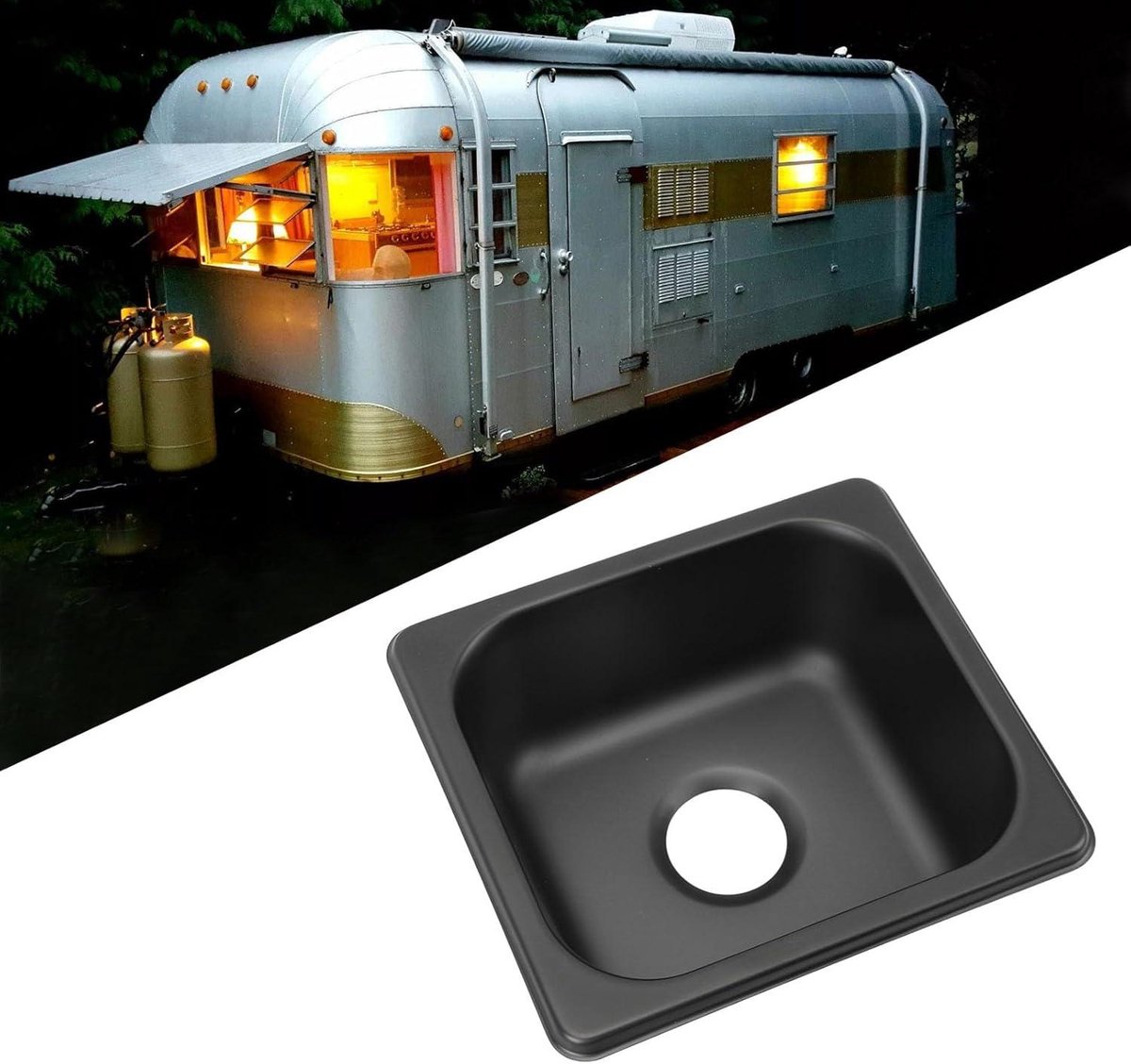 Cecipa Max 1 Roestvrijstalen Spoelbak Met Afvoermand - Zwarte Spoelbak 60×45×18 Cm Mengkraan Met Uittrekbare Straal 2 Straalmodi
