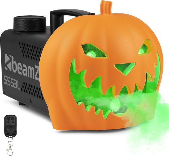 Rookmachine Halloween - Pompoen rookmachine met LED’s - Voor Halloweenfeestjes - met afstandsbediening