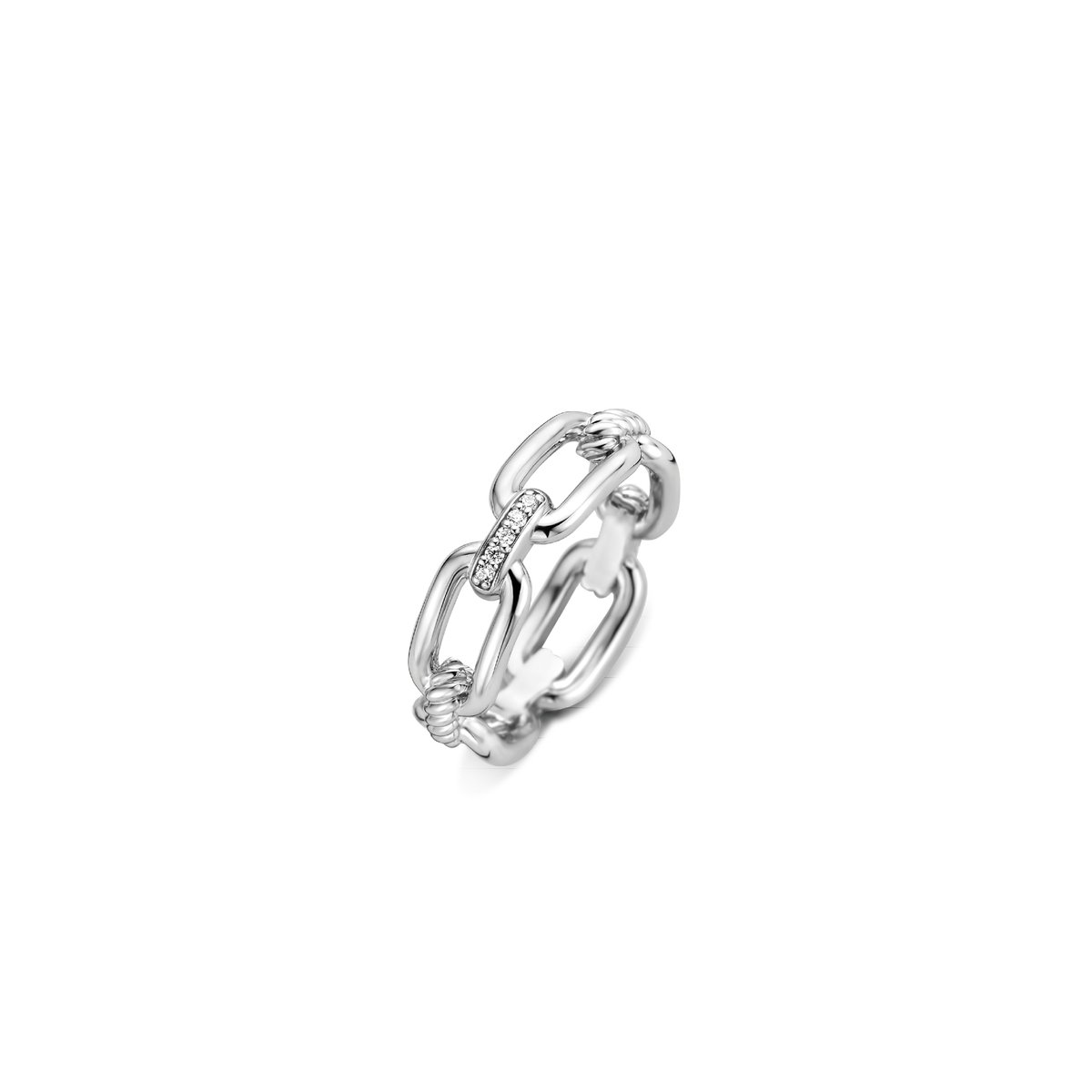 TI SENTO Dames Ring - 925 zilver - Zirconia wit - Maat 17.75 mm / maat 56 - 12206ZI