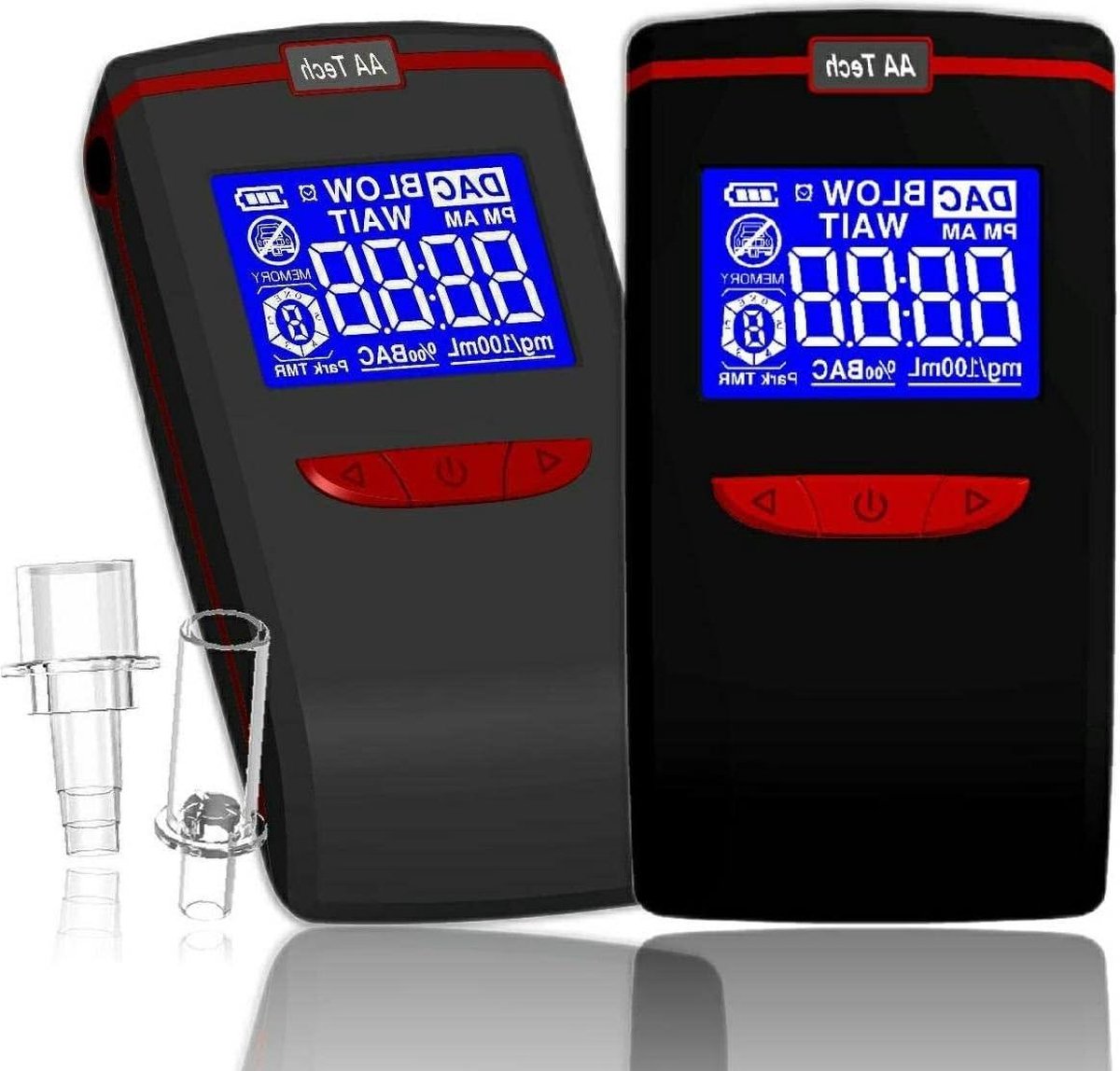 Goedkoopste Alcohol tester with LCD display - Digital promilletester with low power consumption - User-friendly alcohol test with 6 nozzles alcohol testers