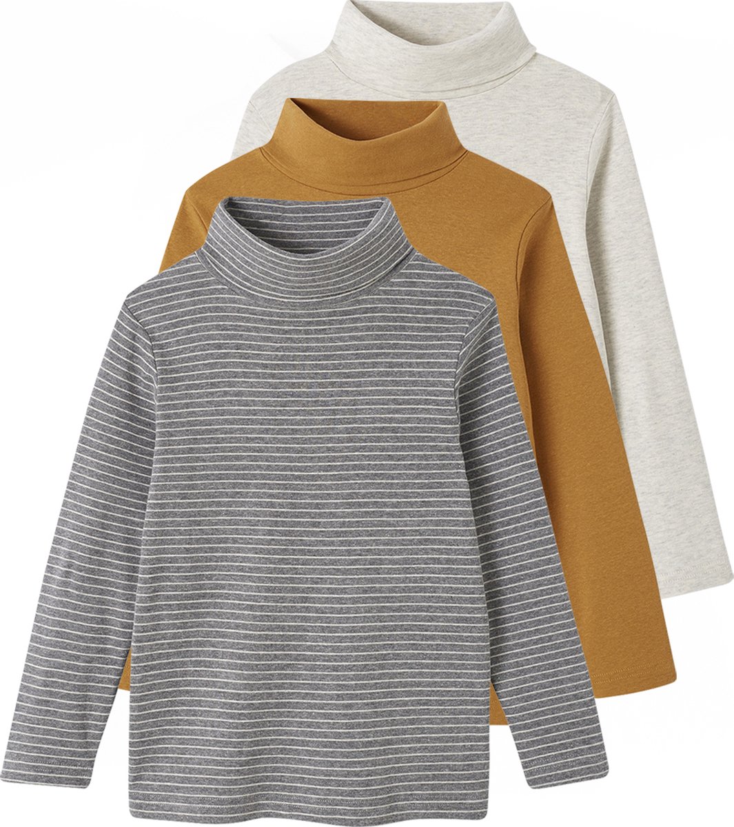 Lot De 2 Sous-Pulls Bébé Col Roulé – 95% Coton, Ouverture Pression Dos – Confort, Facile à Mettre, Manches Longues