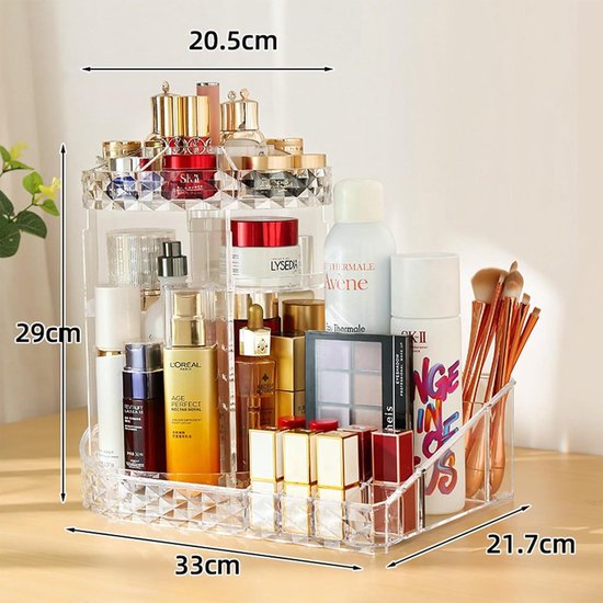 Grote capaciteit make-up borstel houder, 360 roterende make-up Grote capaciteit make-up borstel houder, 360 roterende make-up
