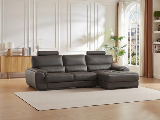 Foto: Linea sofa hoekbank van leer metropolitan ii bruin hoek rechts l 275 cm x h 94 cm x d 152 cm