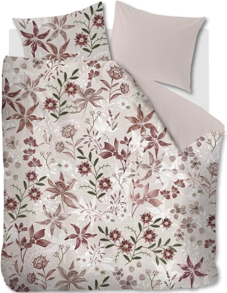 Riviera Maison Floral Flowers dekbedovertrek - Lits-Jumeaux - 240x200/220 - Rood