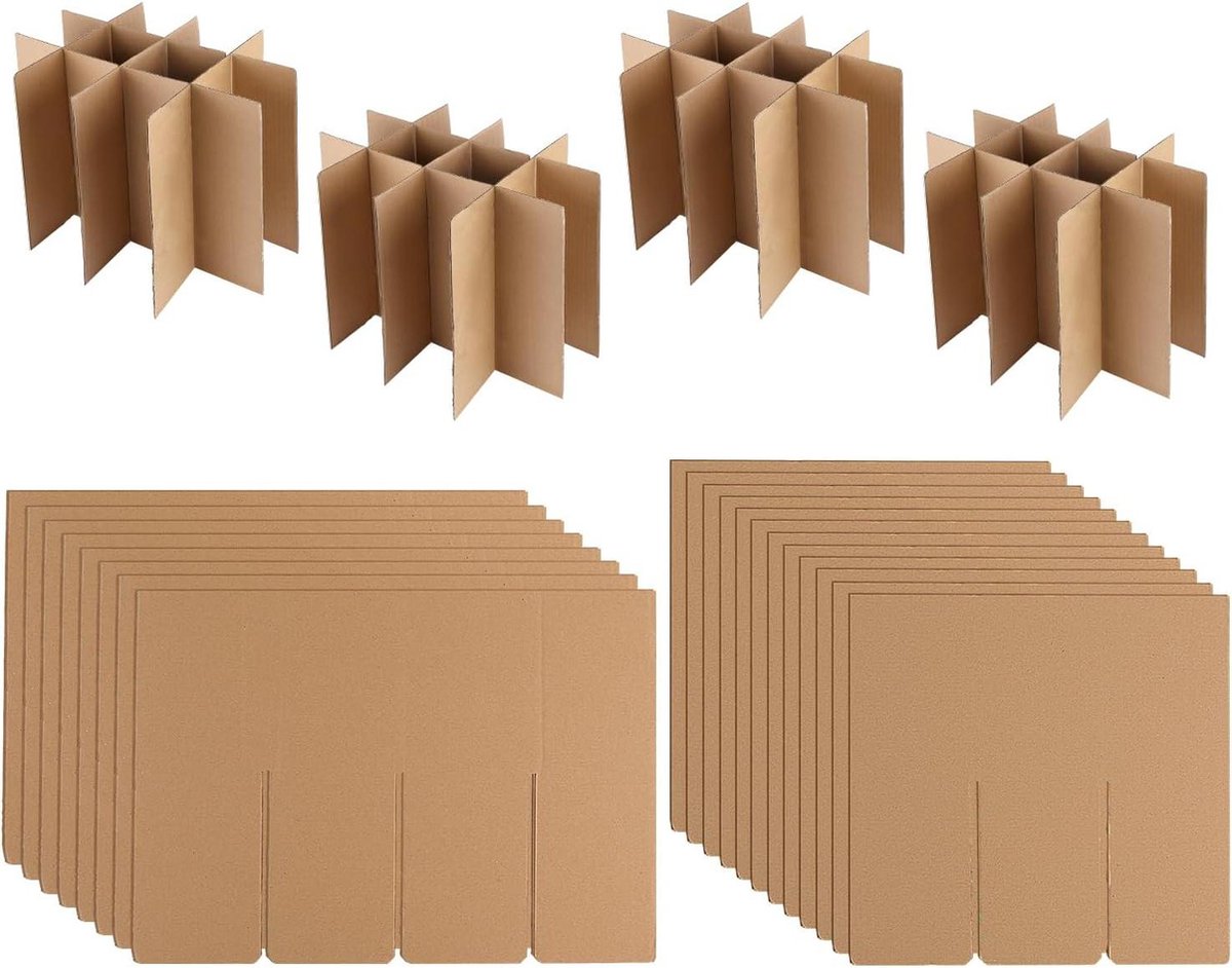 Goedkoopste Glazen Scheidingswanden voor Verhuisdozen - Set van 4 - Keuken en Golfkarton Bin Divider Kits - 406x305x305cm - Doos Niet Inbegrepen