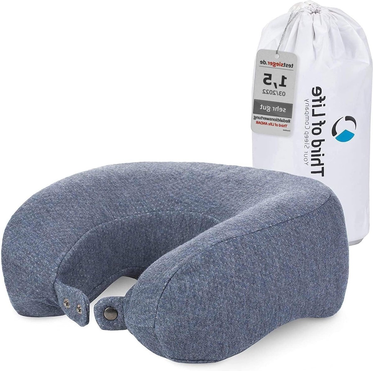 Andar Quickdry Geheugenschuim Nekkussen - Orthopedisch HWK-nekkussen - Warmteregulerend Sneldrogend - Reiskussen voor Auto Vliegtuig Trein - 30x26x13/10 cm