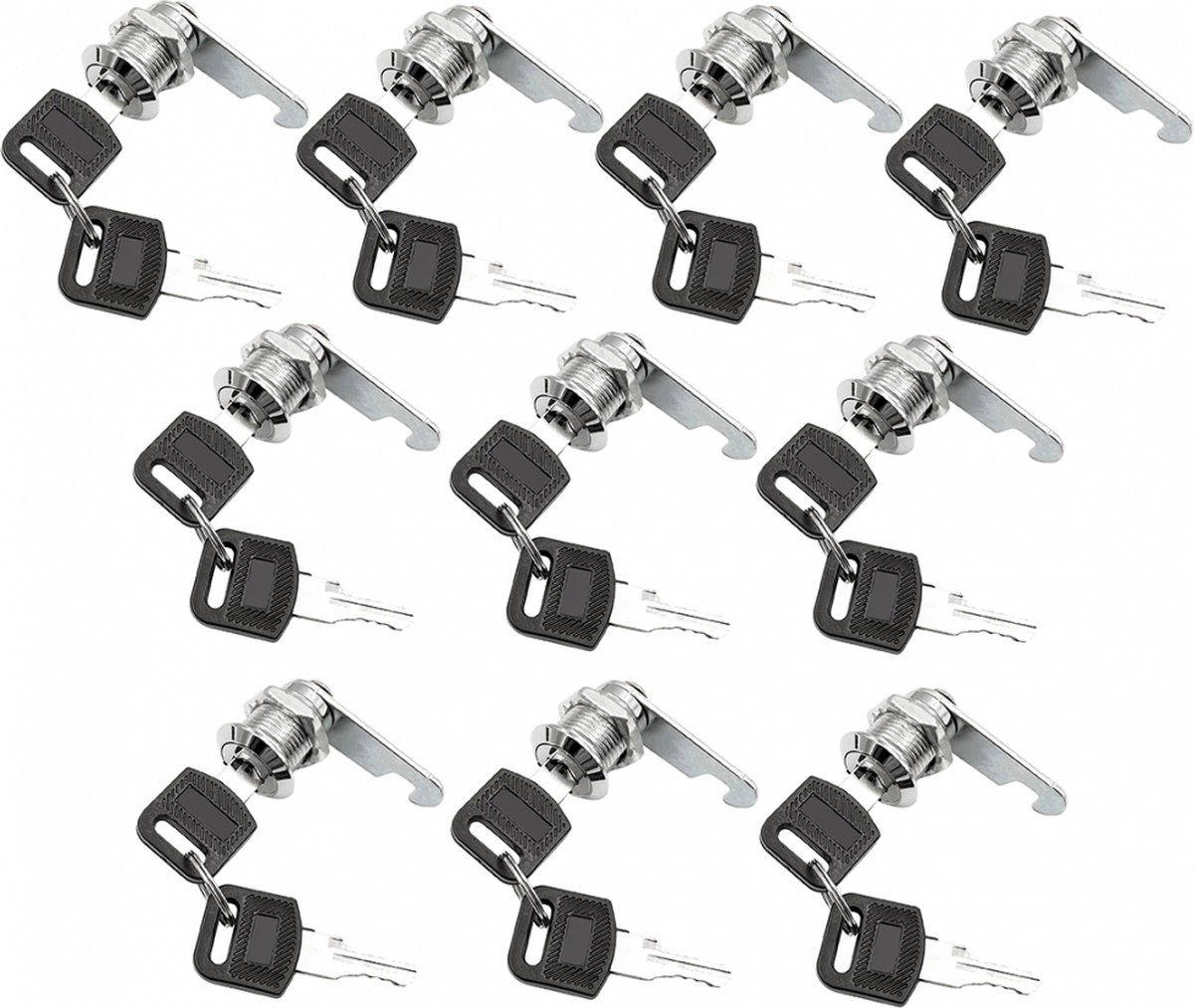 Kantelslot 10 Stuks Lockerslot Brievenbusslot 16 mm Inclusief 20 Sleutels Meubel Slot Lade Slot Slotje Met Sleutels Stevig Slot Brievenbus Bescherm Je Privacy 10-delige Waardeset