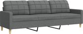 vidaXL - Driezitsbank - 210 - cm - stof - donkergrijs