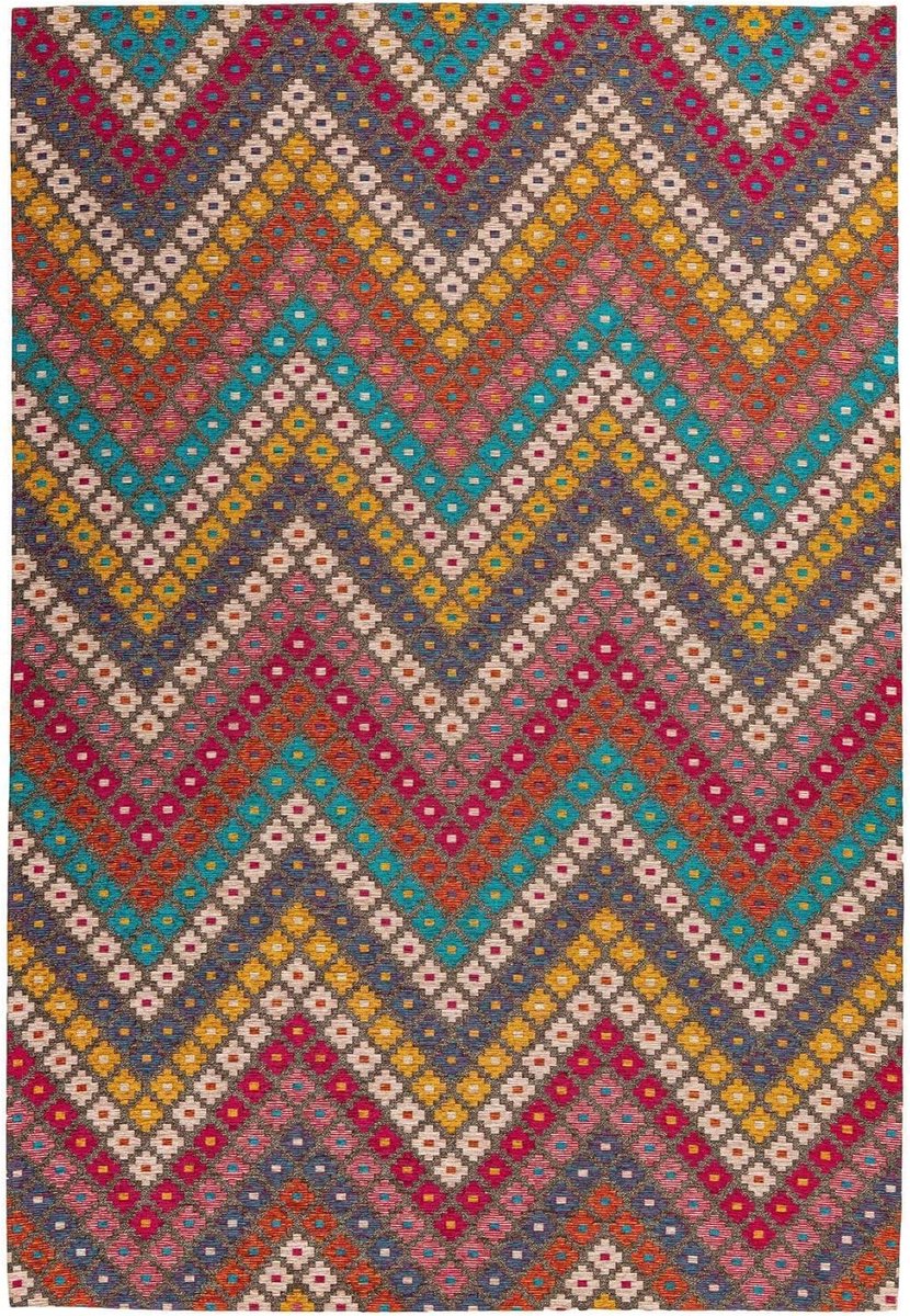 Goodivery ® Modern Kleurrijk Vloerkleed met Bloemen- en Zigzagpatroon voor Woonkamer, Slaapkamer, Gang - 160x230 cm
