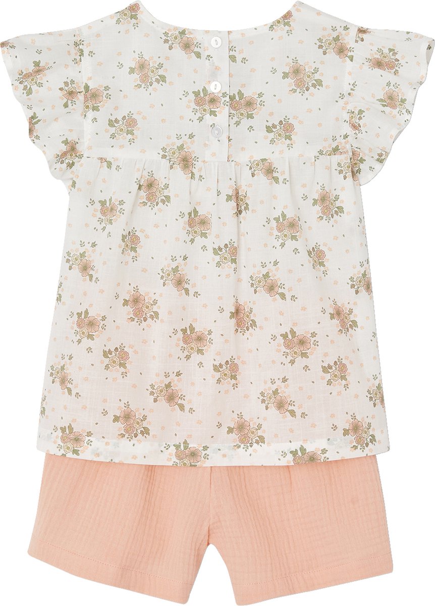 Vertbaudet Feestelijk setje voor meisjes blouse met ruches en short van katoengaas