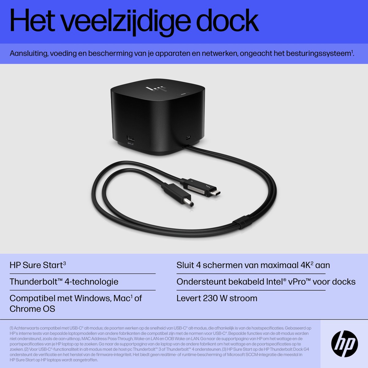 HP Thunderbolt Dock 280W G4 met combokabel thumbnail 2