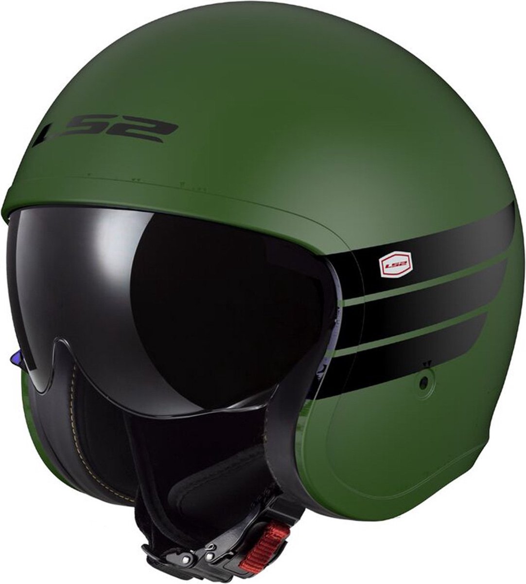LS2 Helm Spitfire II Retro OF599 mat groen maat L