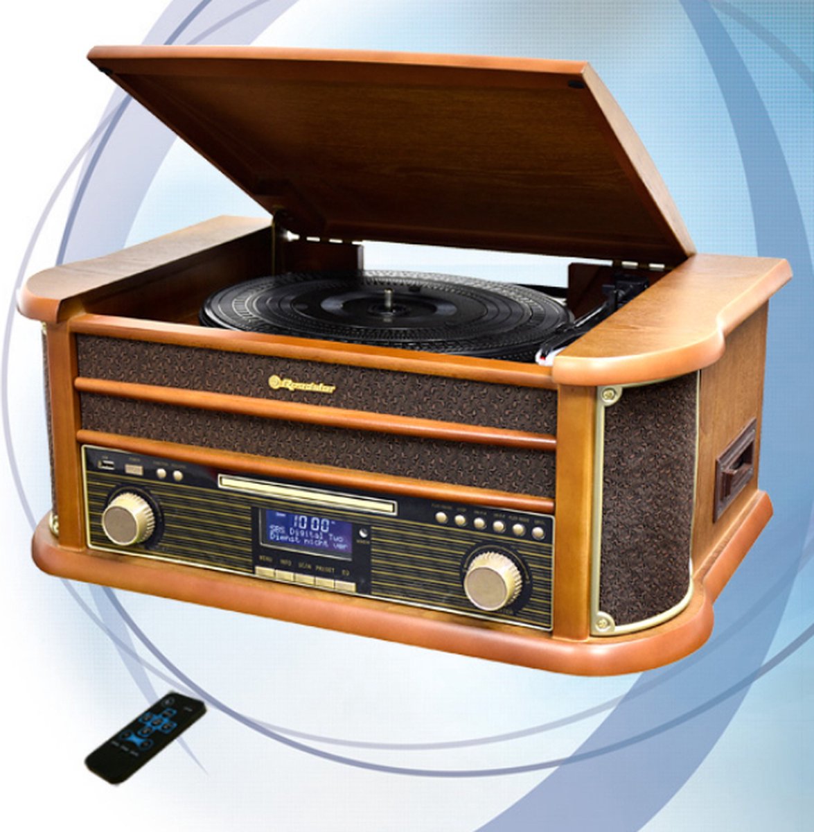 Roadstar HIF-1993D+BT - Platenspeler DAB met Bluetooth - Bruin