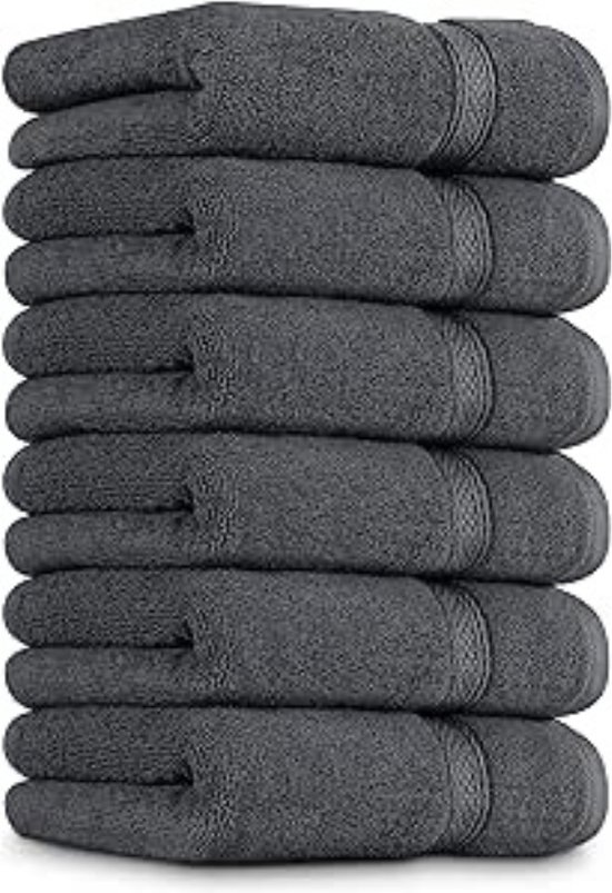 BONCASA - Handdoekenset - 100% gekamd katoen (niet geregenereerd) - kwaliteit ringgesponnen - zacht gevoel - 450 g/m² (grijs, set 2 stuks