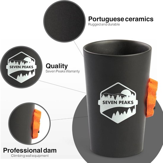 Real Climbing Holds Adventure Mug - Ceramic Cup with Climber Gift - Microwave Safe Water Resistant - Orange 9c — afbeelding 4