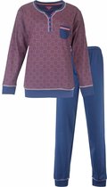 Irresistible Dames Pyjama - Polo Sluiting - Katoen - Blauw - Maat XL