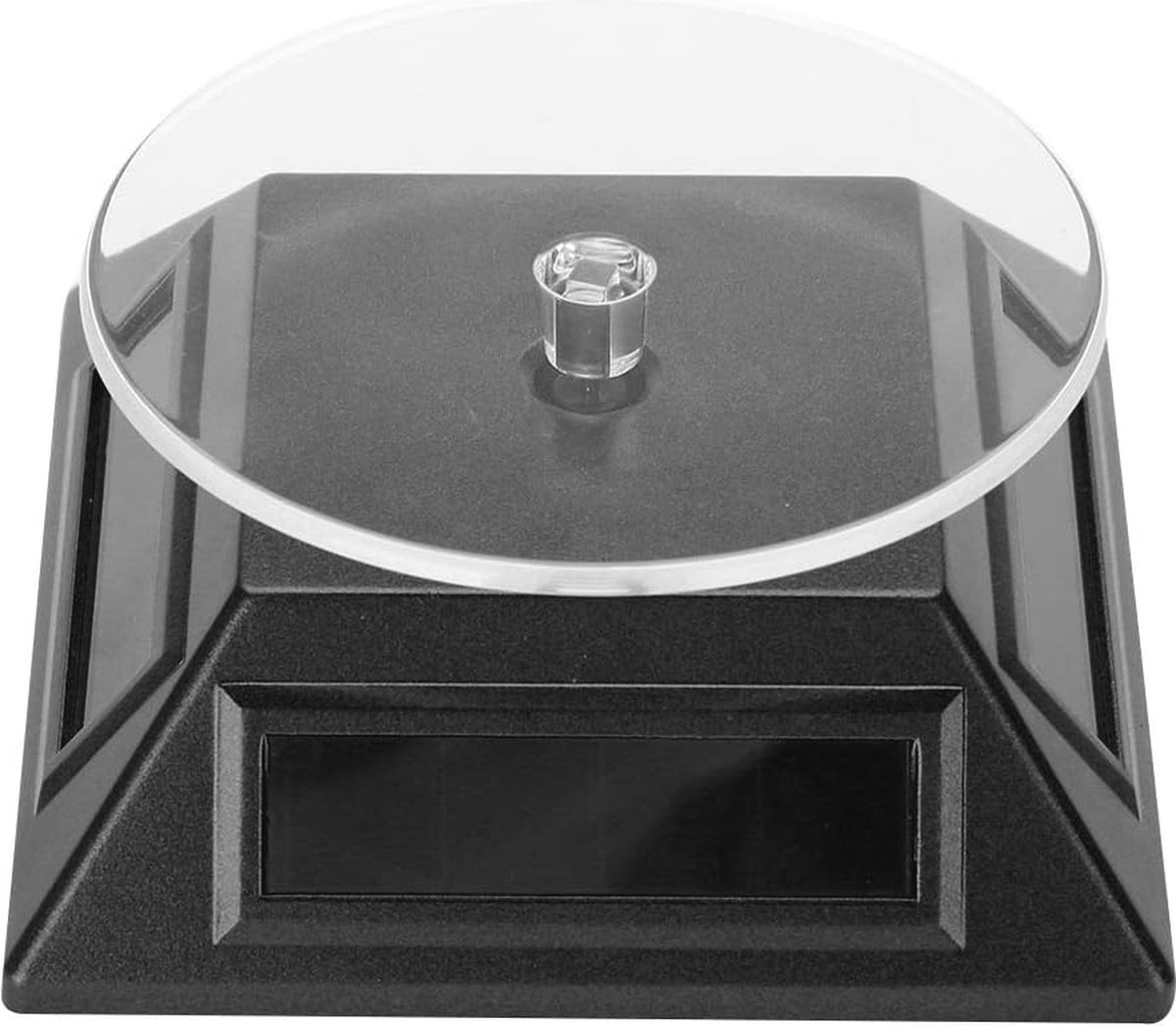 YUYTE Roterende standaard, draaiplateau op zonne-energie, draaischijf, vitrine, sieradenstandaard, 360 graden draaischijf, klok, telefoon, sieraden, organizer, draaitafel voor horloges, sieraden