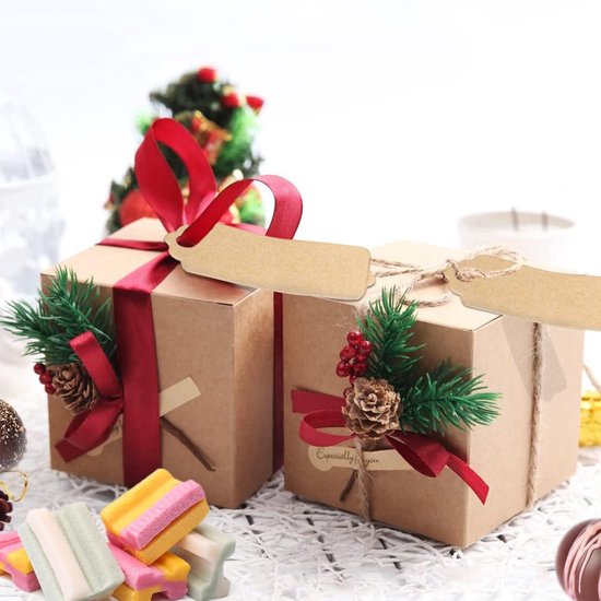 PTJJXA Geschenkdoos, rond, set van 5, geschenkdoos met deksel, kartonnen dozen, kraftpapier voor verjaardag, bruiloft