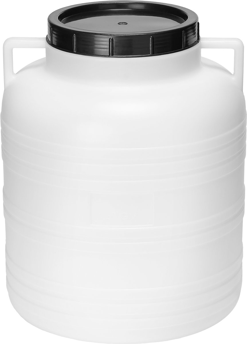 Garronda 60l Kunststof Trommel Met Deksel - Regenton - Vat - HDPE - Voedselvat - Tuin Hobbock – Wit – GD-STE-BarrelF