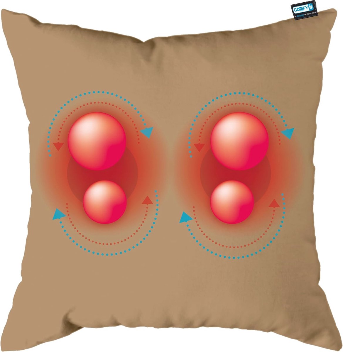 Massagekussen met Warmtefunctie voor Rug, Nek, Schouders en Voeten - Oplaadbaar en Draagbaar - 40 x 40 cm