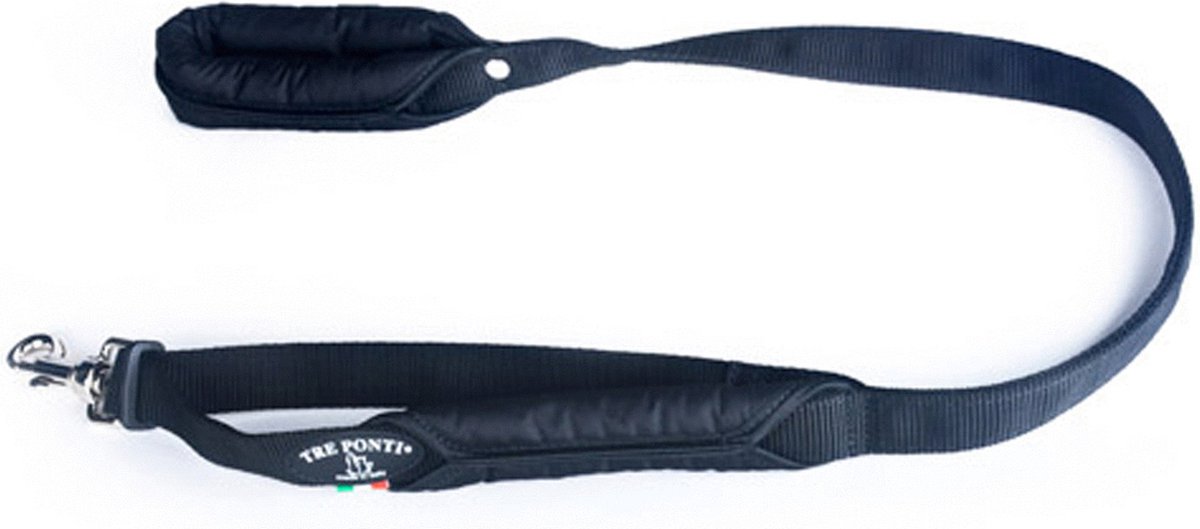 Tre Ponti Primo Powerlijn Reflecterend - Hondenriem - 100 cm Zwart