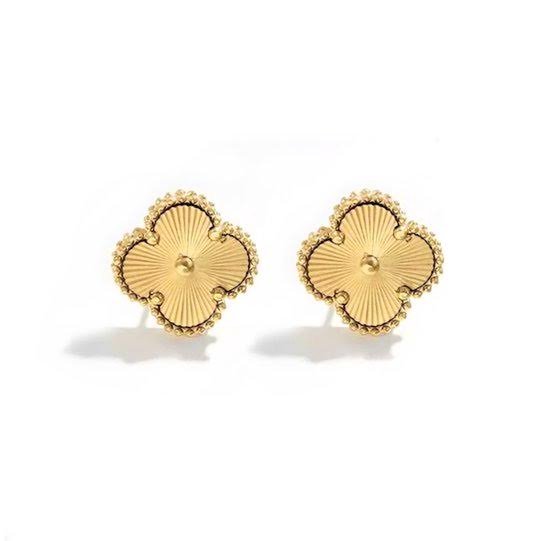 EHH BEAUTY Gouden Klaver Oorbellen Clover Oorbellen Stainless 