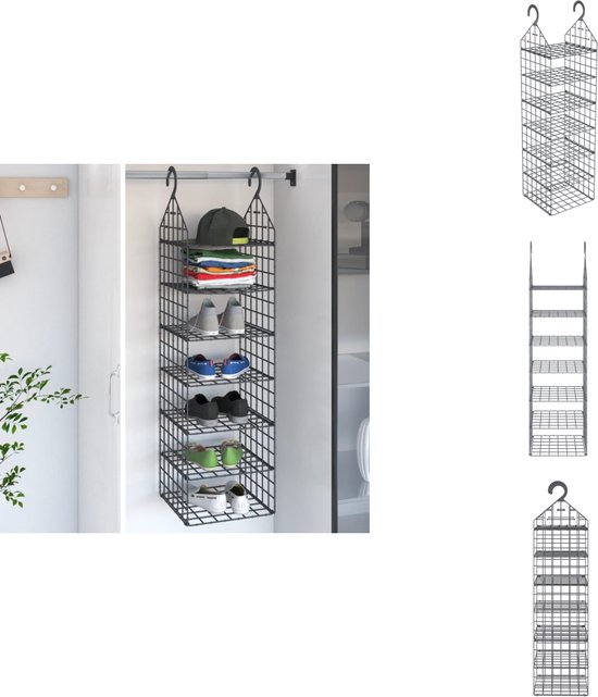 vidaXL Organisateur de placard suspendu - Organisateurs de placard suspendus - Organisateur de placard - Organisateur de placard - Organisateur de placard suspendu avec 7 étagères