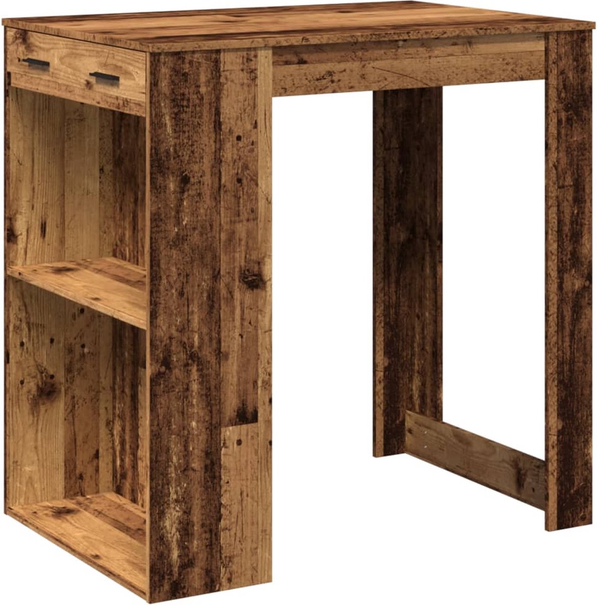 vidaXL Bartafel - 102x70x103,5 - cm - bewerkt - hout - oud - houtkleurig oud hout
