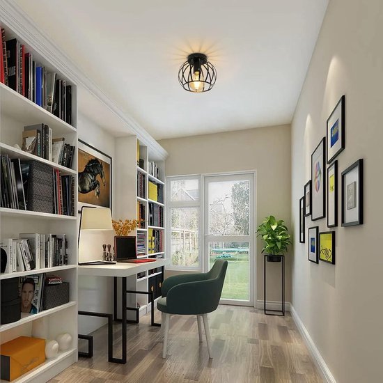2 Stuks Plafondlamp Industriële Slaapkamer E27 Plafonnière voor Keuken Woonkamer Kooi
