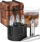 Bol.com Whisky Stenen Vaderdag Gift Set - 6 herbruikbare roestvrij staal Ice Stones - Cadeau voor Papa Mannen vriend Kerstmis Ni... aanbieding
