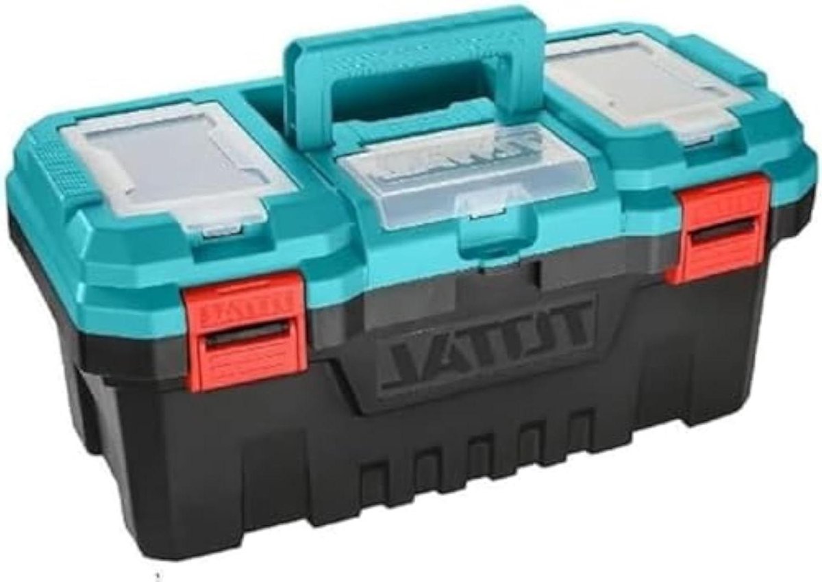 Gereedschapskist model TPBX0 met metalen sluiting - 2 vakken van Almacenamiento - kunststof inzetstuk - 436 x 220 x 205 mm - blauw