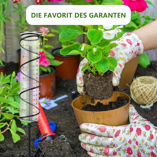 JUJOYBD Regenmeter voor tuin, decoratief neerslagmes met grondpen