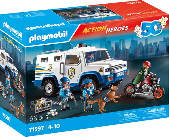 Foto: Playmobil action heroes 50yr geldtransport 71597