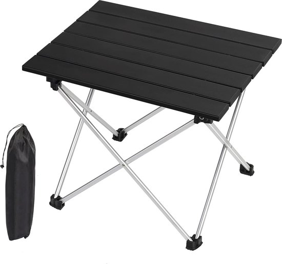 Ceboic Draagbare campingtafel, campingtafel voor buiten, ultralicht, compact, met draagtas, klein, aluminium, rond, voor picknick, strand, vissen, wandelen, keuken