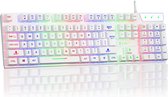Bol.com DINTO® Gaming Toetsenbord - Gaming keyboard - Led RGB - QWERTY - Wit aanbieding